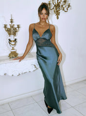 Faera Lace Maxi Dress Blue