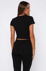 Offstage Fitted Baby Tee Monochrome