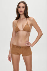 x BELLA HADID Wrangler Suede Booty Shorts - Sunkissed Suede