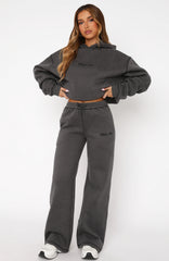 Instant Attraction Wide Leg Sweatpants Charcoal