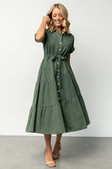 Logan Button Up Dress | Green