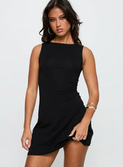 Bleeker Boatneck Mini Dress Black