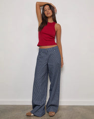 Roomy Extra Wide Low Rise Jeans in Pinstripe Indigo Wash