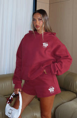 With Love For You Lounge Shorts Burgundy