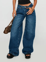Duster Mid Rise Baggy Jeans Dark Wash
