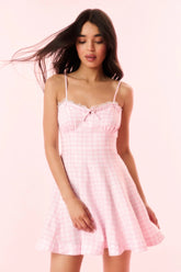 Shai Linen Gingham Mini Dress