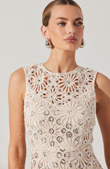 Priscila Crochet Floral Mini Dress