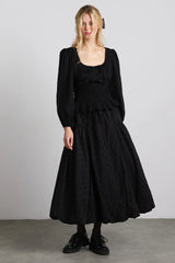 nola embroidered blouse - black