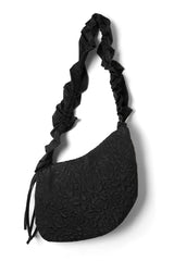 quilted ruched kidney bag - black
