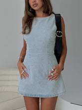 Ainsleigh Shift Denim Playsuit Light Wash