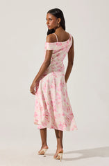 Asymmetric Shoulder Strap Midi Dress