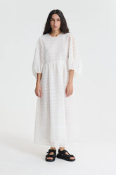 KARMEN | DRESS MAQUIS JACQUARD ECRU