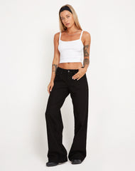 Roomy Extra Wide Low Rise Jeans in Clean Black