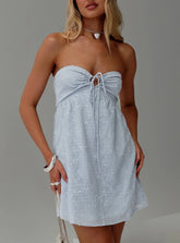 Rosenberg Strapless Mini Dress Blue