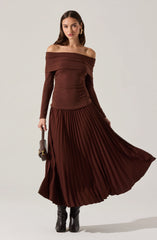 Tanaia Pleated Mixed Media Dress