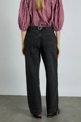 drew jeans- washed black broderie
