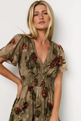 Birdie Maxi Dress | Olive Floral