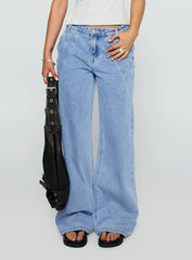 Reaper Mid Rise Baggy Jeans Light Blue Wash