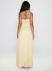 Members Only Maxi Dress Yellow Floral