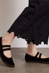 lana trousers - black broderie