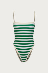 Colorblock One Piece (Green Stripe)