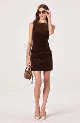Corduroy Belted Mini Dress