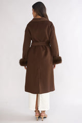 Zannora Faux Fur Coat Chocolate