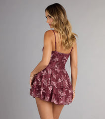 Sweet Like Honey Floral Lace Skater Mini Dress