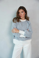 Ramona Ditsy Argyle Sweater