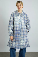 avery quilted jacket- navy check