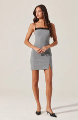 Tailored Lace Trim Mini Dress