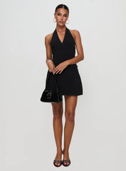 Emanuela Halter Mini Dress Black