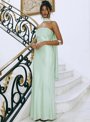 Exquisette Strapless Maxi Dress Sage