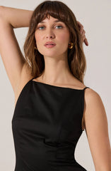 High Square Neck Midi Dress