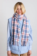 bonnie check scarf in responsible wool