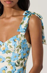 Sweetheart Bow Strap Midi Dress