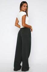 Give It A Rest Wide Leg Sweatpants Forest Green