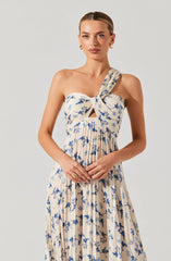 Rasya Pleated Floral Maxi Dress