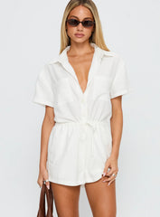 Palm Cove Playsuit White