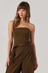 Bryony Tailored Pleat Belted Jumpsuit