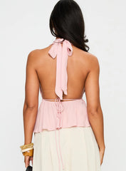 Saddler Halter Top Pink