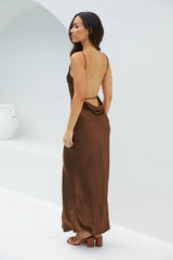 Amber Glow Maxi Dress Brown