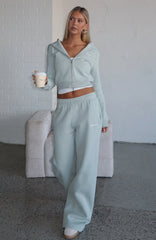 Comfy And Cute Wide Leg Sweatpants Seafoam