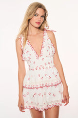 Soira Cotton Cherry Mini Dress