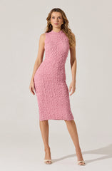 Textured Bodycon Midi Dress