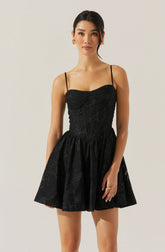 Linelly Jacquard Bustier Skater Dress