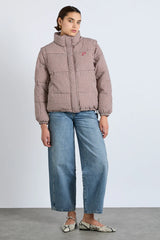 pre-order jennifer check puffer - chocolate gingham