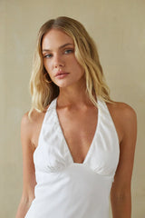 Dev Satin Halter Mini Dress