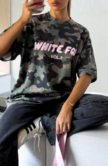 Offstage Printed Oversized Tee Washed Camo