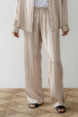 The Silk Pinstripe Drawstring Pant